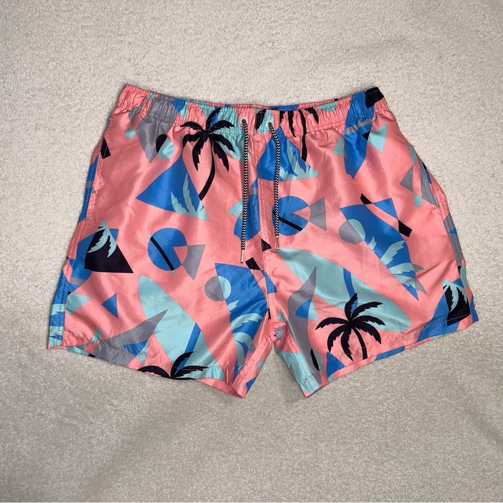 Boardies Men’s Large Pink and Blue Geometric Swim Shorts